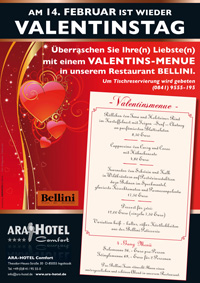 Valentinsmenue 2012 im ARA Hotel Comfort